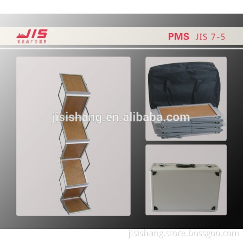 JIS7-5 hot selling A4 six customize wooden&steel & aluminum brochure holder